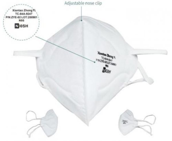 Picture of PKT OF 20 N95/P2 DUST RESPIRATORY MASK